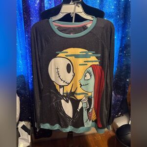 Disney Nightmare Before Christmas Jack Sally long sleeve shorts sleep set L NWT